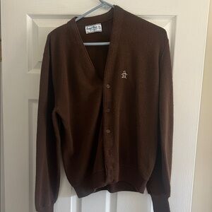 Original Penguin Brown V-Neck Cardigan Sweater